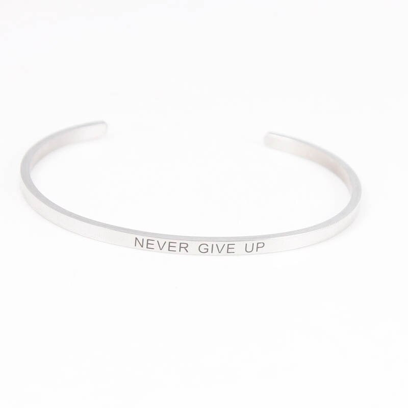 3.2mm Stainless Steel Bangle Engraved you are my sunshine Inspirational Quote Cuff Mantra Bracelet for Women: 12