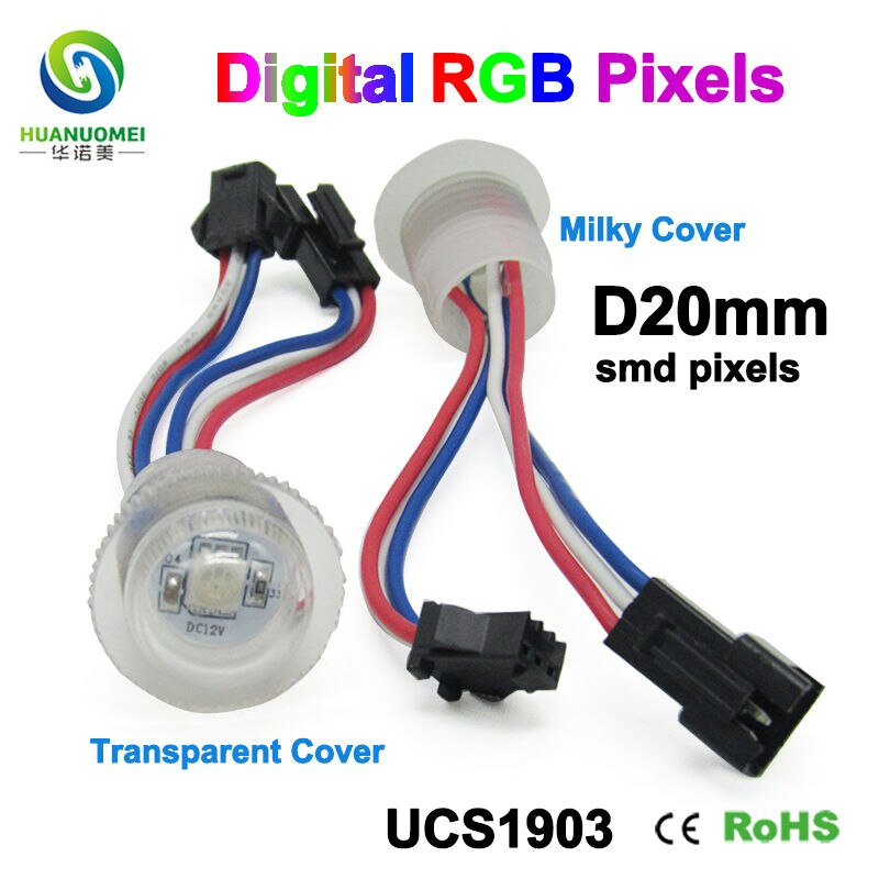 5050 smd rgb 12V 20mm UCS1903 digital waterproof smart pixel rgb led module light bulb full color addressable lamp led lighting