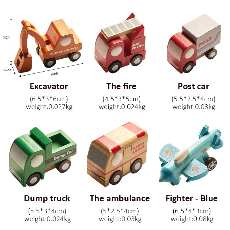1 PCS Kinder Holz Autos Zug Flugzeug Lkw Modell Spielzeug Montessori Holz Bildung Fahrzeug Spielzeug Simulation Autos Decor