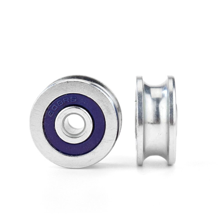 2 st spår u-formade icke-standardlager remskiva styrhjul rullvals  r4 rund spår vajerhängande hjul 6 x 28 x 12mm