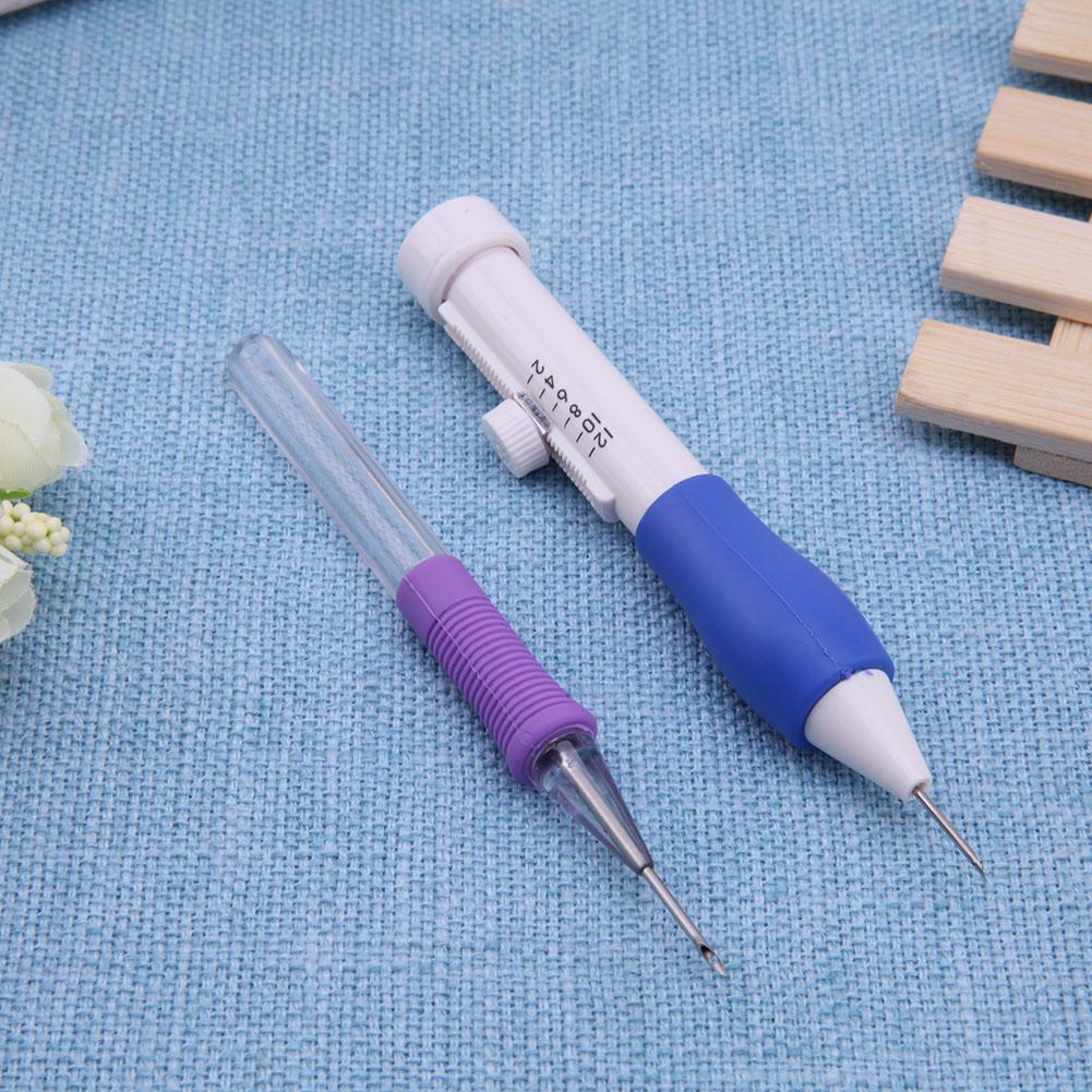 Magic Embroidery Pen DIY Crafts Magic Embroidery Pen Set DIY 3 Interchangeable Weaving Tool Punch Needle Sewing Accessories