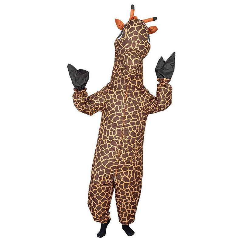 Costumes de mascotte de girafe gonflable d'halloween pour adulte intéressant scène Performance Cosplay robe de jeu de fête