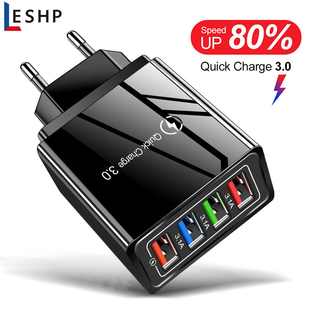Szybka ładowarka USB, urządzenie do szybkiego ładowania przez USB, UE/US, technologia Quick Charge 3.0, do zasilacza telefonów, do Huawei Mate 30, tabletu, przenośne, ścienne, przenośne