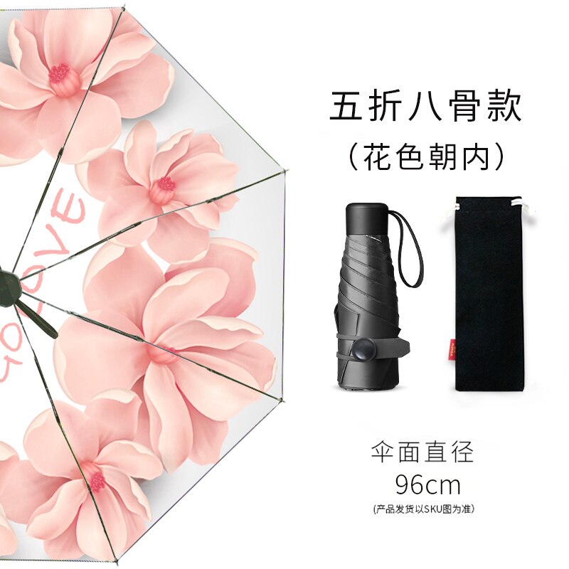 Cute Small Umbrella Rain Women Cute Windproof Folding Men Umbrella Uv Protection Paraguas Plegable Kids Umbrellas Sakura EA60YS: Style 6