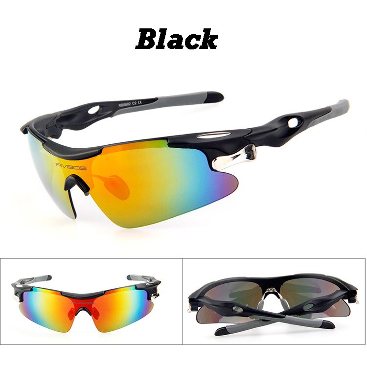 Men's Polarized Sunglasses Sports Glasses Cycling Climbing Hiking Eyewear UV Protection Riding Sports Glasses Unisex: Black