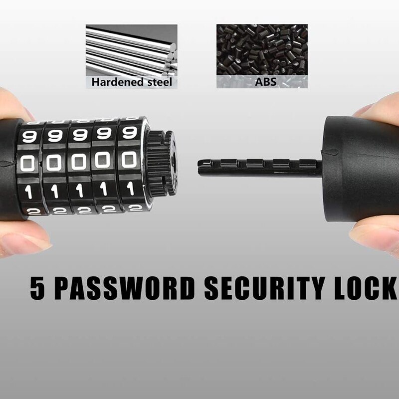 Bike Lock Cycle Lock with 5-Digit Combination Password Security Bicycle Chain Lock for Bike Gates Fences Motorcycle