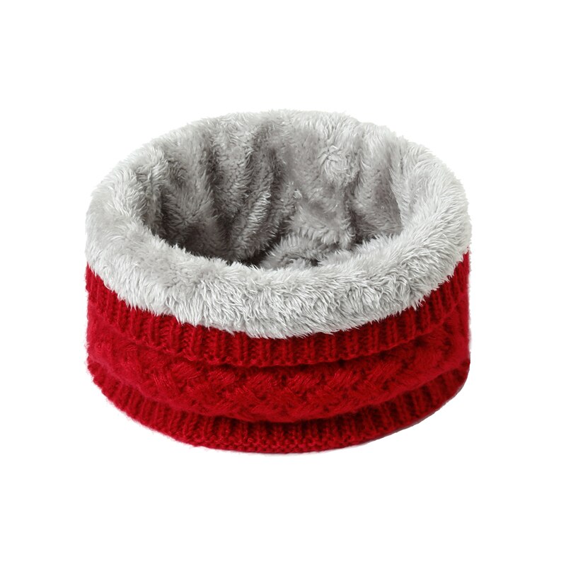 Unisex Winter Sjaal Vrouwen Warm Bont Dikke Snood Gebreide Ring Sjaals Kinderen Outdoor Solid Cashmere Beanie Bufanda: WJ75-6