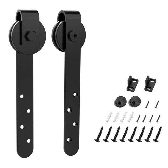 Kit de quincaillerie pour porte coulissante de grange, Rail pour support de garde-robe, ensemble de rails de suspension pour placard intérieur, lisse et silencieux: 5