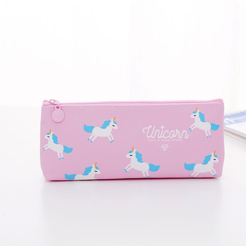 Leuke Roze Meisje Zachte Zus Regenboog Eenhoorn Etui Creatieve Kleine Verse Etui Student Etui: pink