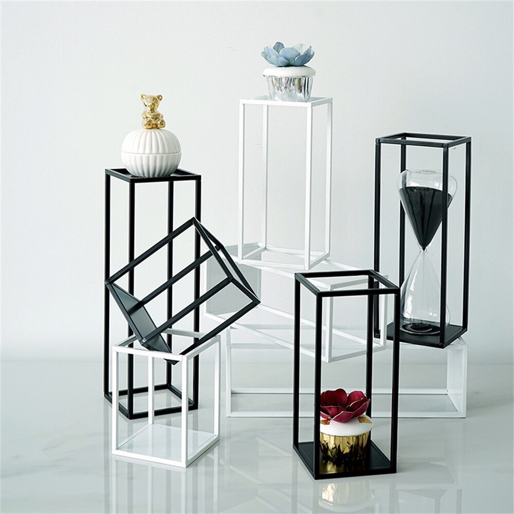 Luxury Storage Racks Geometry Tray Kitchen Bathroom Decorations Storage Tools Accessories 3 Tiers Iron Frame Perfume Holders