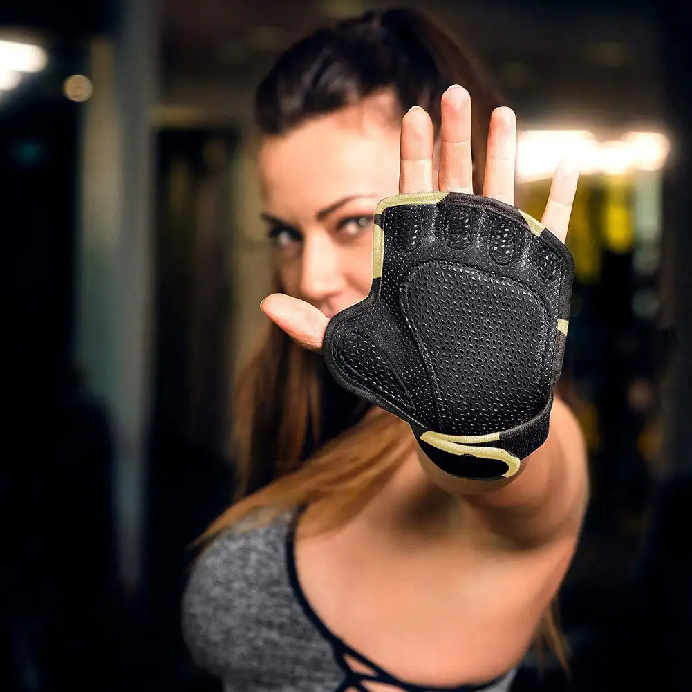 Luvas de musculação para homens e mulheres, protetor de palma, fitness, esportes, musculação, ginástica, mão, pulso, 2 peças