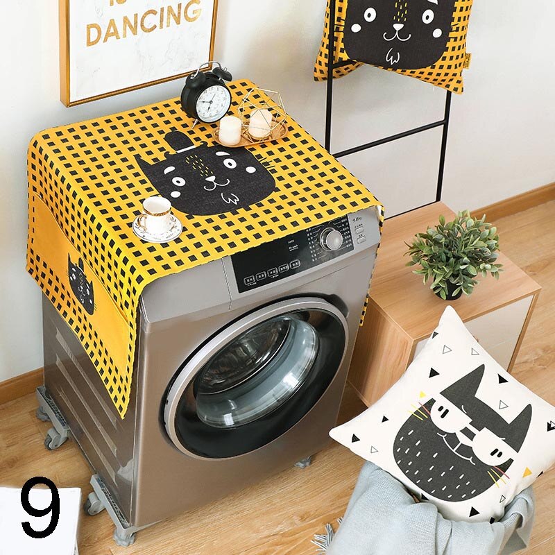 Koelkast Stofkap Met Opbergzakken Wasmachine Koelkast Dik Katoen Linnen Top Cover Bjstore: 9