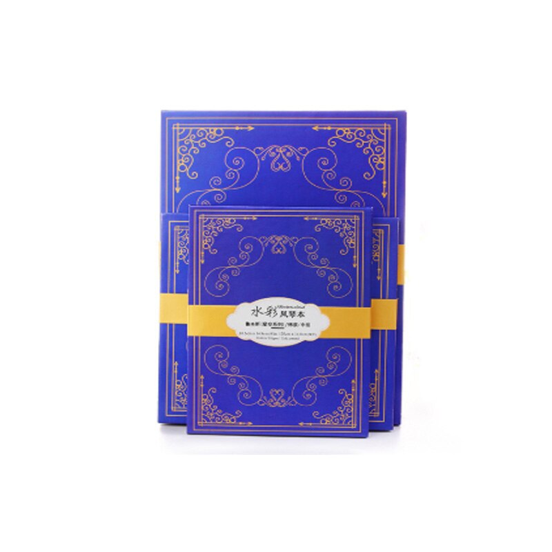 Livre d&#39;orgue aquarelle à grain fin moyen grossier A5 rose et bleu 300g, pâte de coton pour dessin, fournitures d&#39;art: A5 Blue Medium grain