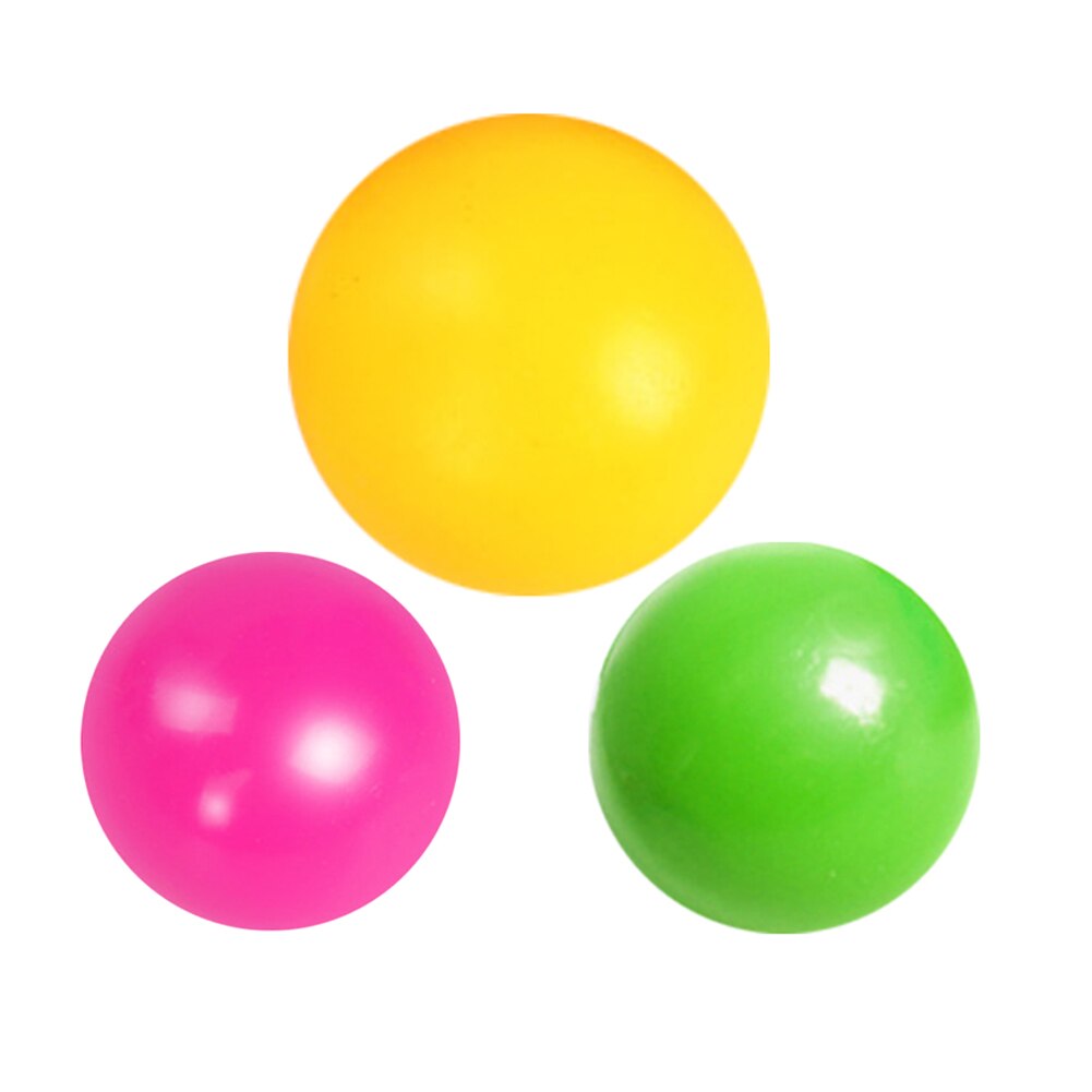 3pcs Stick Wall Ceiling Squeeze Decompression Ball Sticky Squash Suction Target Balls Stress Relief Vent Toys for Kids Adults: 1 big 2 small F
