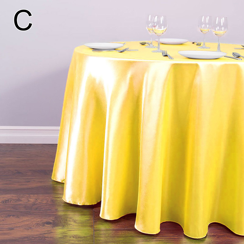 Mantel redondo de satén de 145cm, cubiertas de mesa de Color sólido para boda, cumpleaños, de Navidad, mantel redondo, decoración del hogar: Rojo