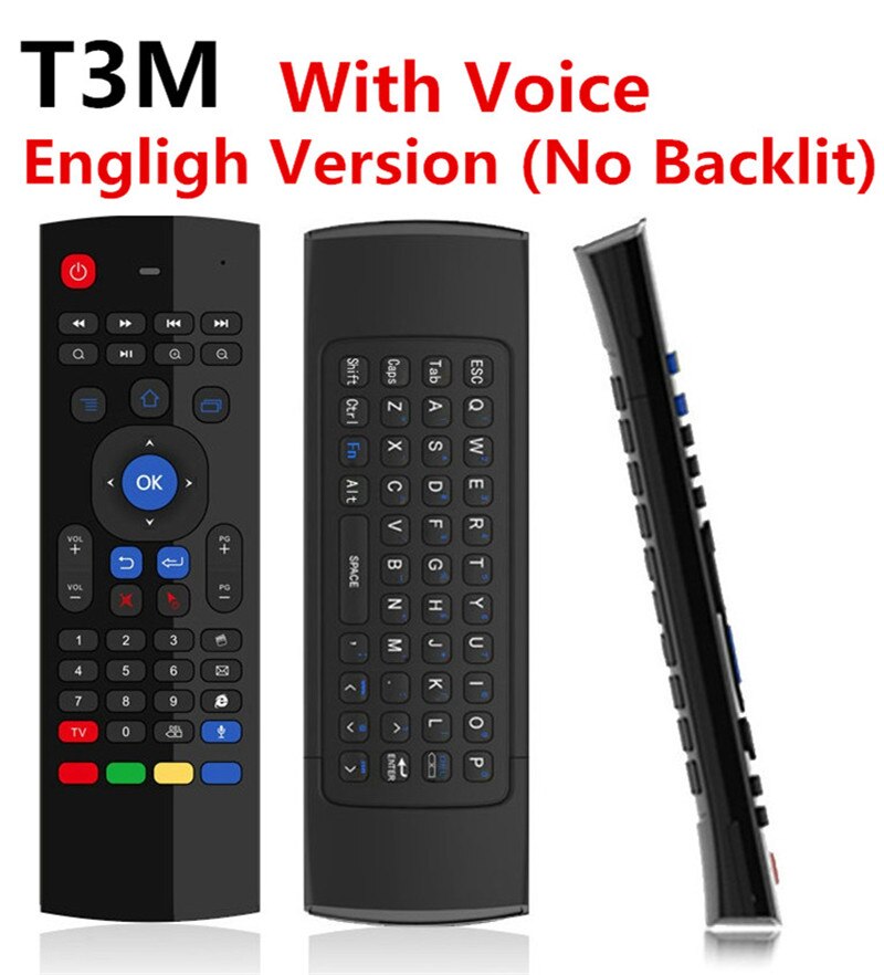 T3M 2.4G Air Mouse Wireless keyboard Russian 44 IR Learning Mic voice search for Android Smart TV Box PK MX3 t3 Remote Control: T3M Voice(English)