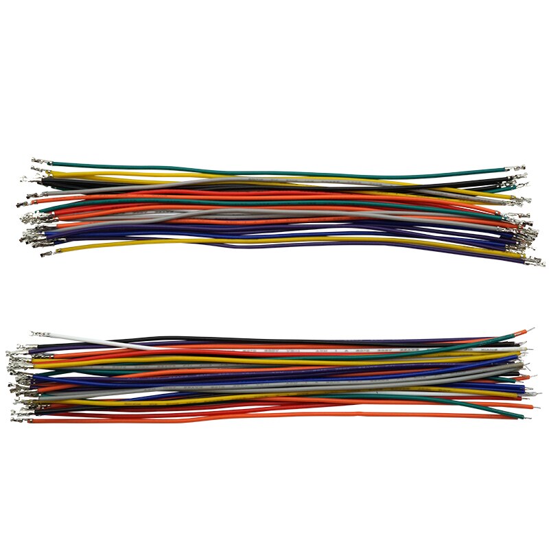 Cable Terminal DuPont 2,0, Cable de conexión electrónica de Color, 26AWG, individual estañado/doble cabeza, hembra Temrinal, 10/20 piezas lote