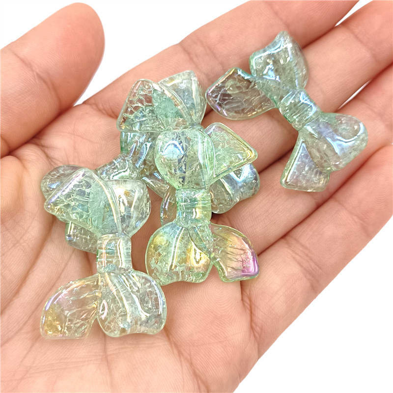 Perles scintillantes avec nœud papillon, bijoux de bricolage, accessoires exécutifs, matériel de bracelet, , 5 pièces: green