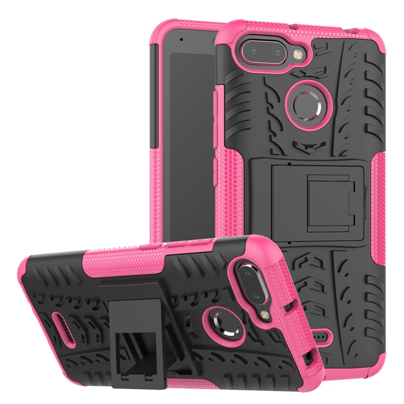 Armor Case Redmi 6A Case For Xiaomi Redmi 6A Case Silicone Heavy Duty Stand Xiomi Redmi 6A Case For Redmi 6A 6 7A Note 7 Covers: Redmi 7A / pink XWZJ