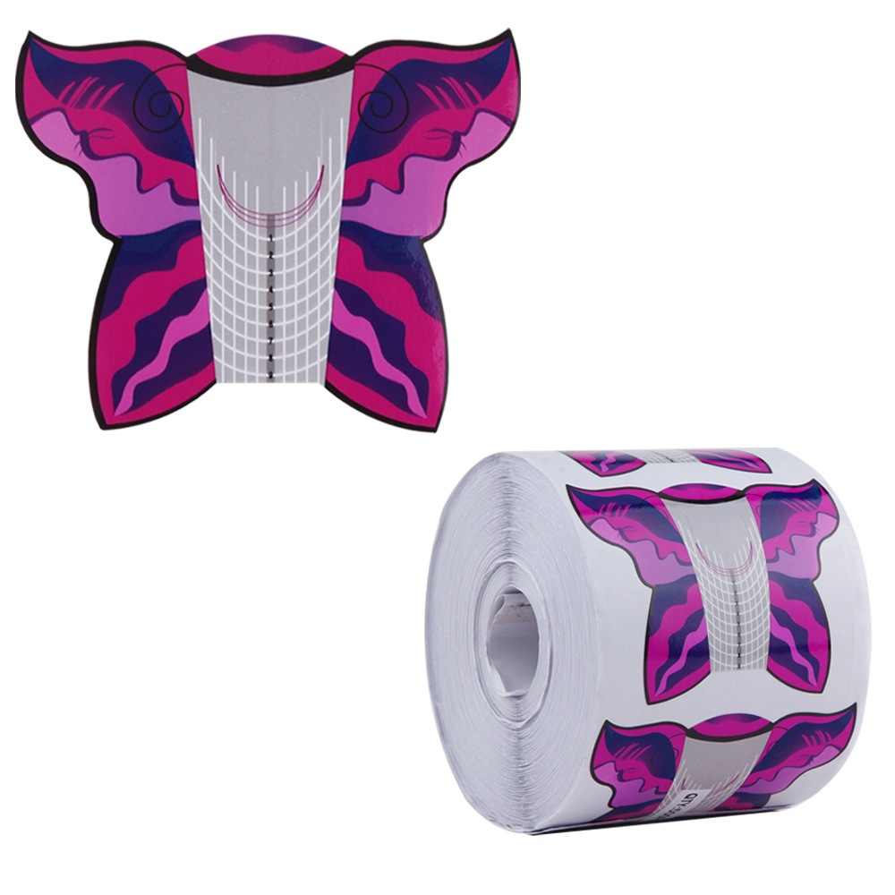 500 Uds puntas de extensión de uñas molde acrílico formas inferiores papeles de Gel de construcción plantilla de manicura herramienta francesa de fibra: Marfíl