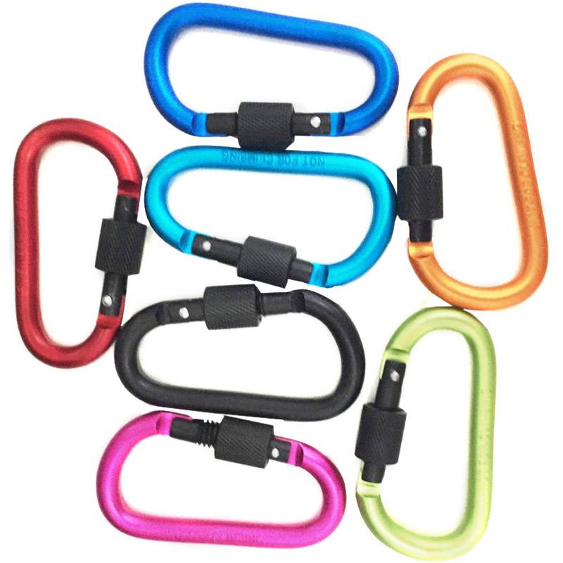 Aluminum Carabiner D-Ring Key Chain Clip Camping Keyring Snap Hook Outdoor Travel Kit