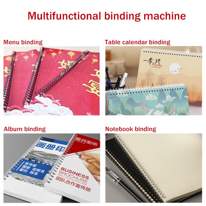 34 Square Hole Wire Binding Machine TD-130 Small Machine Big Capacity Books Binding Machine