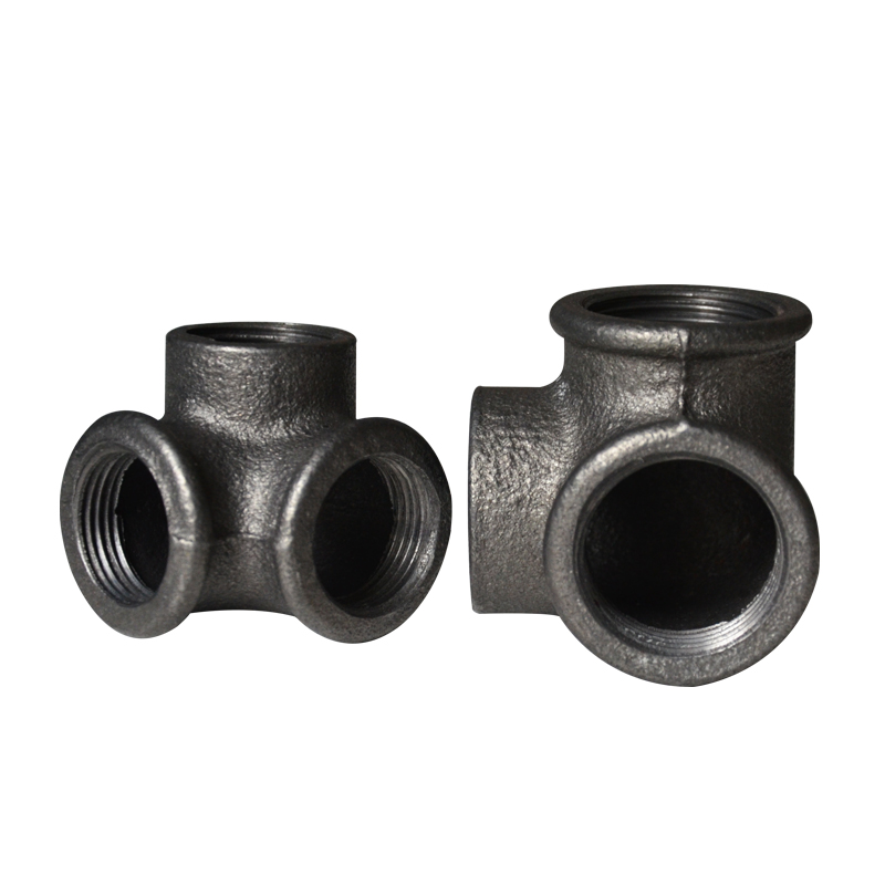 3Pcs/Lot G1/2" DN15 Female Equal Side Outlet Elbow Connector BS Standard Thread Hardware Pipe Fittings Black Iron Cast Tee