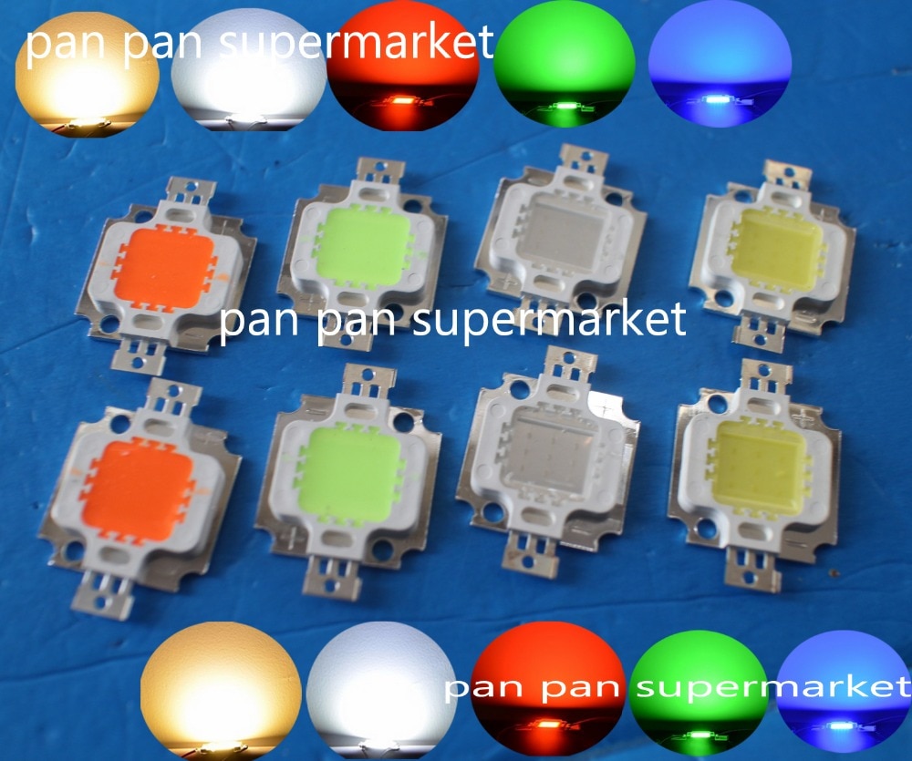 10W LED chip Integrated High power 10w LED RGB White Warm white red green blue yellow Full spec4000k 10000k 20000k 25000k 30000k
