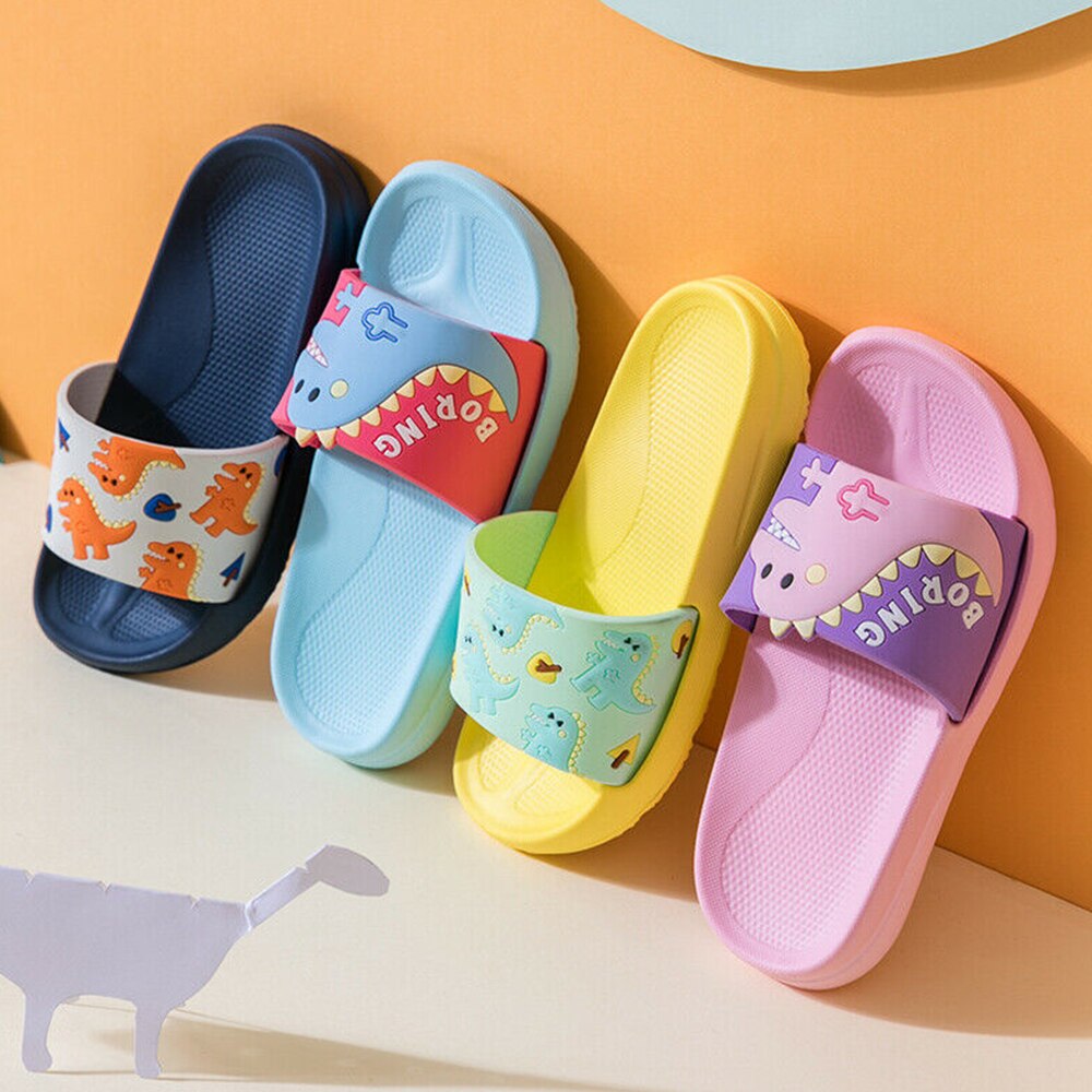 Barnebad hjemme tøffel på tøfler dinosaur tegneserie tøfler sommer Strand badetøfler unisex uformelle flate sko  d30