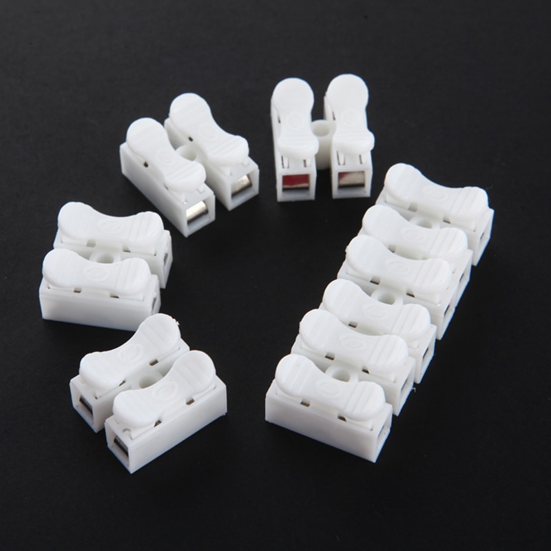 50 Stks/partij Push Type Draad Connector 2P Butt Joint Terminal Blokken Universele Connector Voor Led Lampen