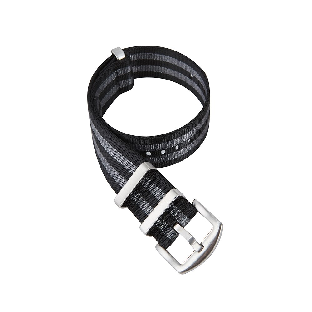 Heavy duty nylon nato horlogeband 20mm 22mm zulu band roestvrijstalen gesp heren vervangende armband horloge accessoires: Grijs / 22mm