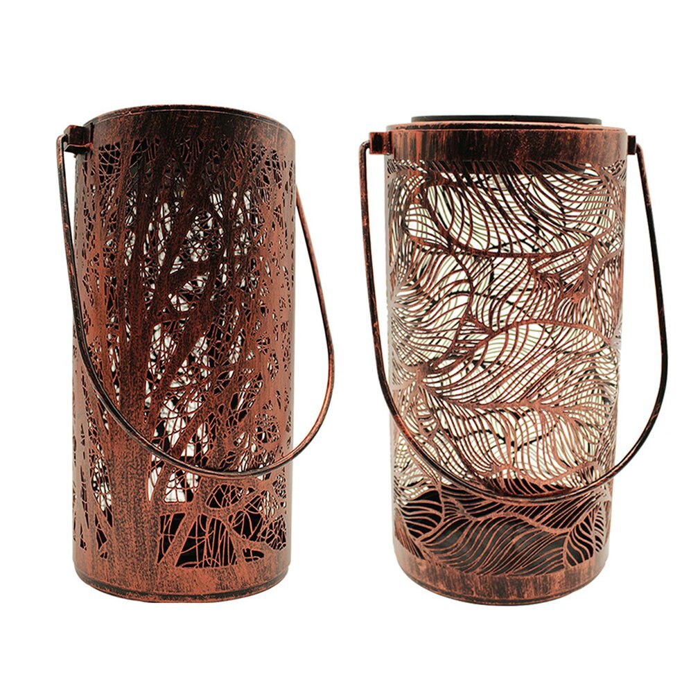 European style Solar lantern Outdoor metal can hang LED garden light backyard terrace decorative light Self-locking switch