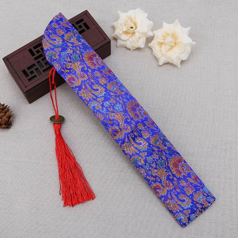 Retro Stijl Zijde Vouwen Chinese Hand Fan Tas Met Kwastje Stofdicht Houder Protector Pouch Case Cover Voor Party Festival
