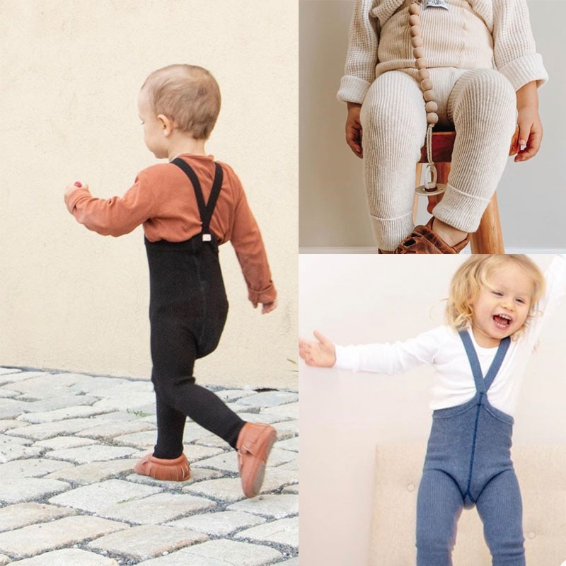 Baby selebukser ss mærke efterår vinter drenge piger solide søde overalls til småbørn strikkede bomuldsoveralls bukser til børn