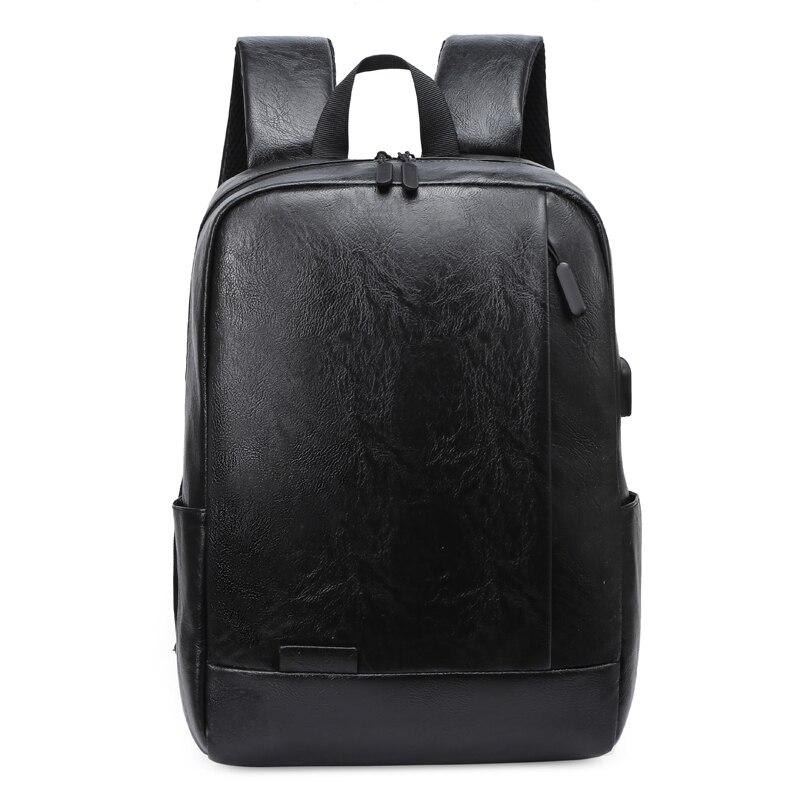 Sports ungdom skoletaske enkel pu læder computer rygsæk mænd taske