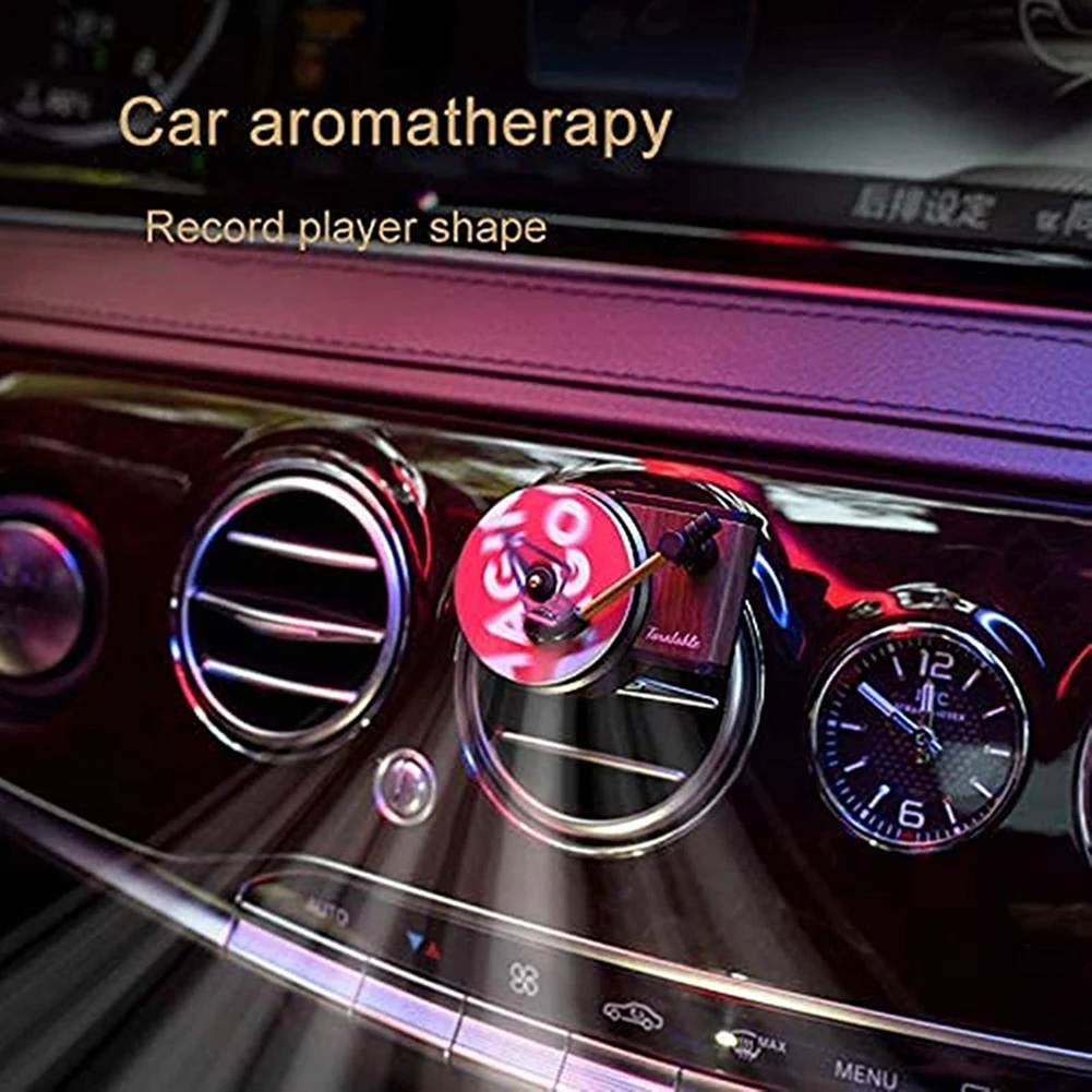 Car Air Freshener Kit Record Player Turntable Car Perfume Clip Vinyl Phonograph Air Vent Outlet Aromatherapy Clip Smell Diffuser