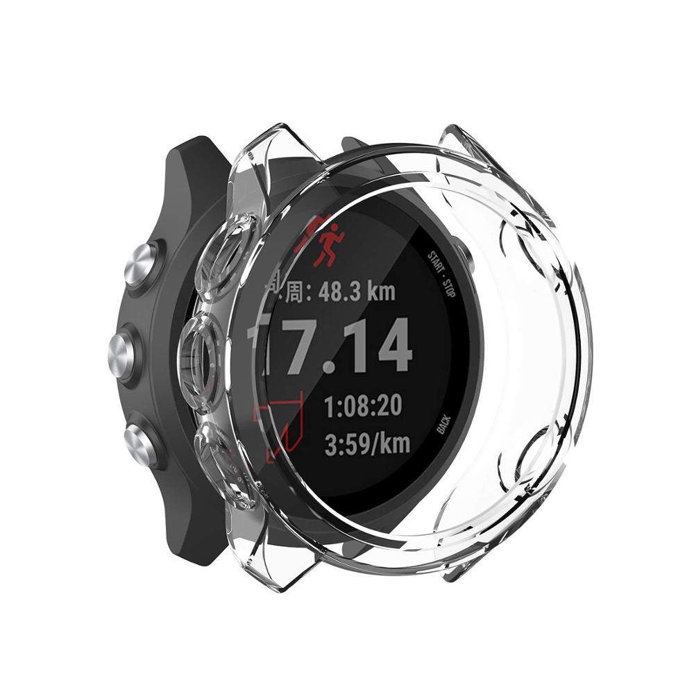Funda protectora para reloj inteligente Garmin Forerunner 245 645, carcasa transparente de TPU para reloj inteligente: transparent