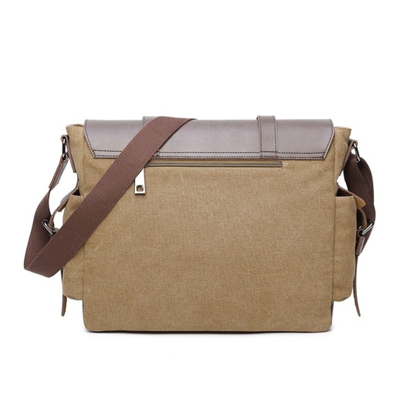 Canvas Handtas Mens Waterdichte Schoudertas Vintage Canvas Lederen Aktetassen 14 "Laptop Messenger Bags Grote P1009