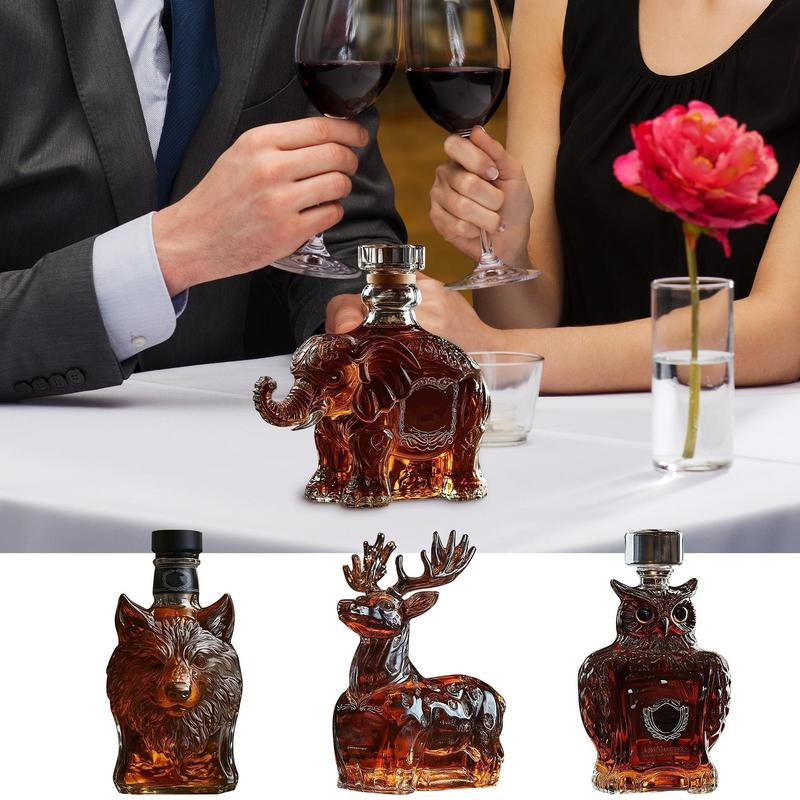 120ml Whisky Glazen Karaf Dier Standbeeld Wijnfles Liquor Container Olifant Herten Uil Tafelblad Decoratie Voor Thuis Bars cafe