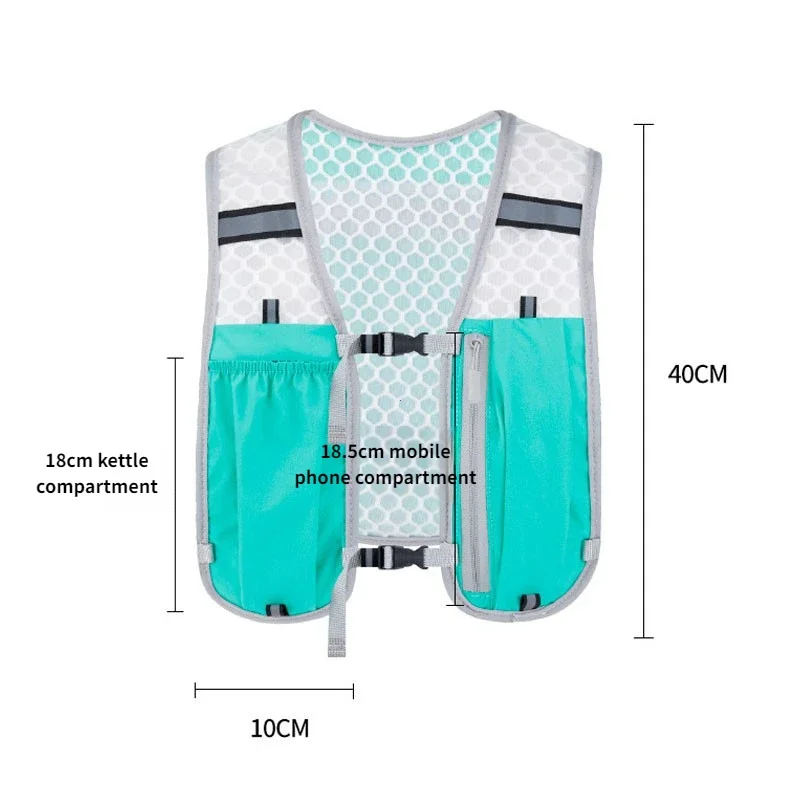 Weste zur Aufbewahrung von Laufwasserflaschen, leichte Laufweste, reflektierende Trinkwasser-Brusttasche mit Telefonhalter, Fahrradweste
