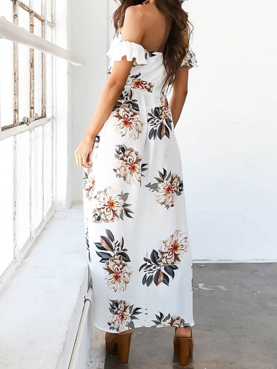 Frauen unregelmäßige drucken kleid sommer