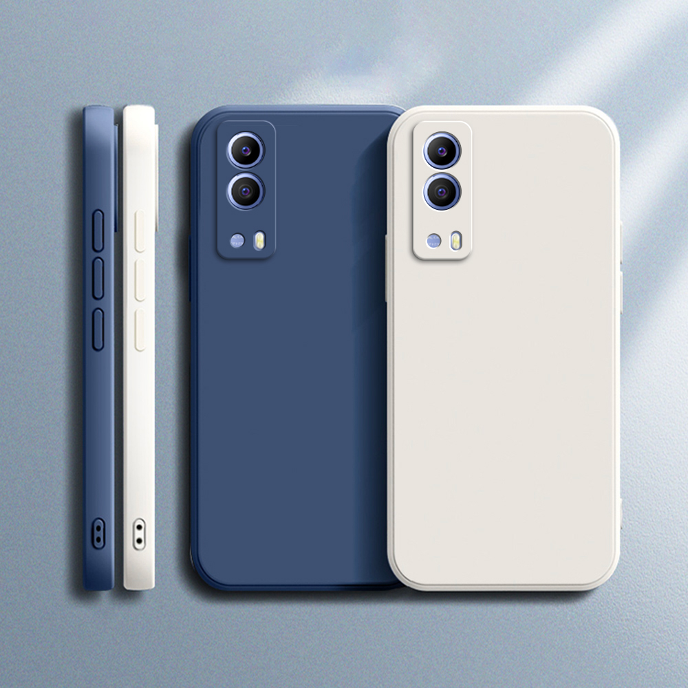 Case voor VIVO Y53S T2 Y72 Y52 Y53ST2 5G Camera Bescherming Vierkante Vloeibare Siliconen Zachte Schokbestendige Luxe cover Funda