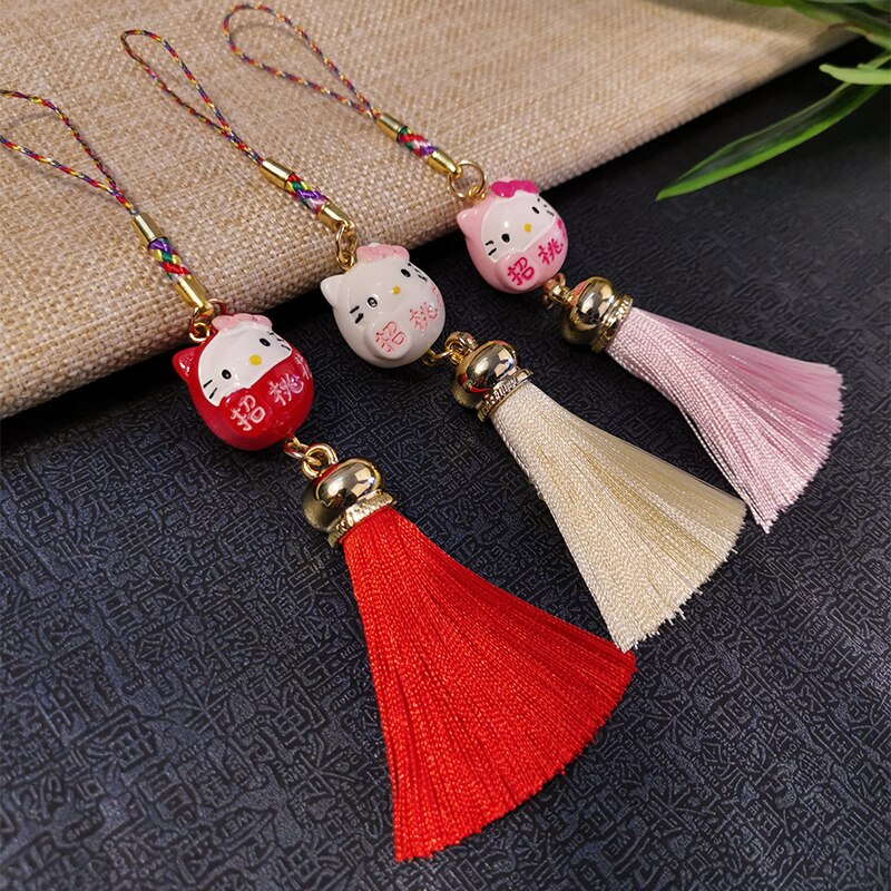 Short Pendant Key Shell Anti-lost Hanging Chain Trick Peach Pendant Retro Tassel Pendant Mobile Phone Lanyard Antique Pendant