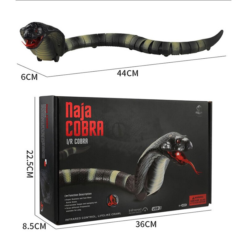 RC Snake Control remoto serpiente electrónica juguetes serpiente simulada inalámbrica novedad juguete niño Halloween Cobra rey