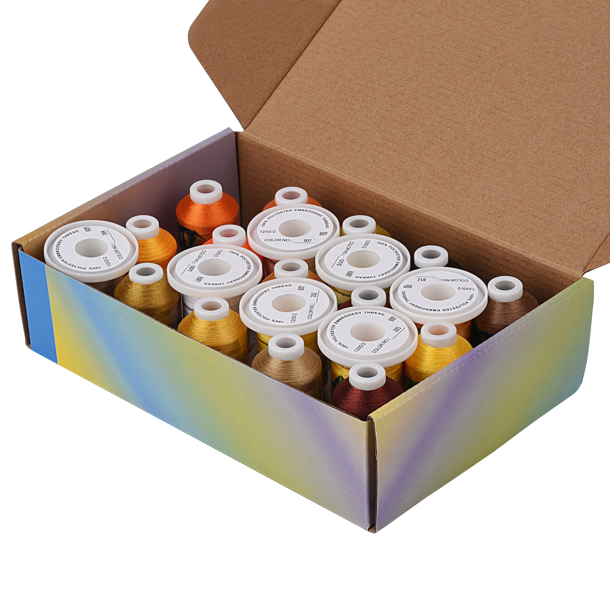 Simthread Embroidery Machine Thread 40 Brother Colors 800Y with Snapping Spools