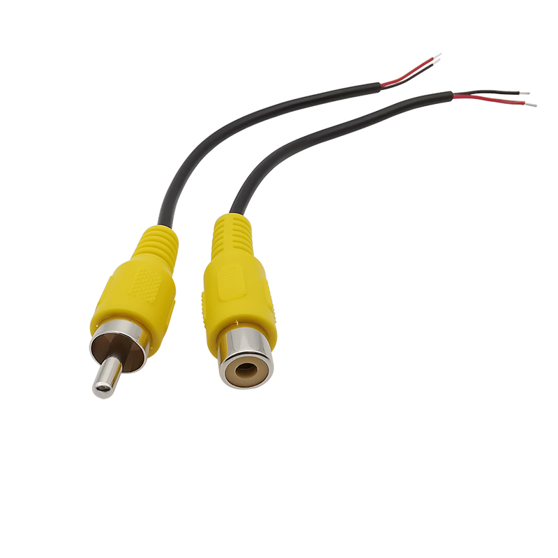 Rca Mannelijke Stekker/Rca Vrouwelijke Socket Naar Blote Draad Open Einde Audio Videocamera Kabel Verlenging Solderen Diy Snoer Connector