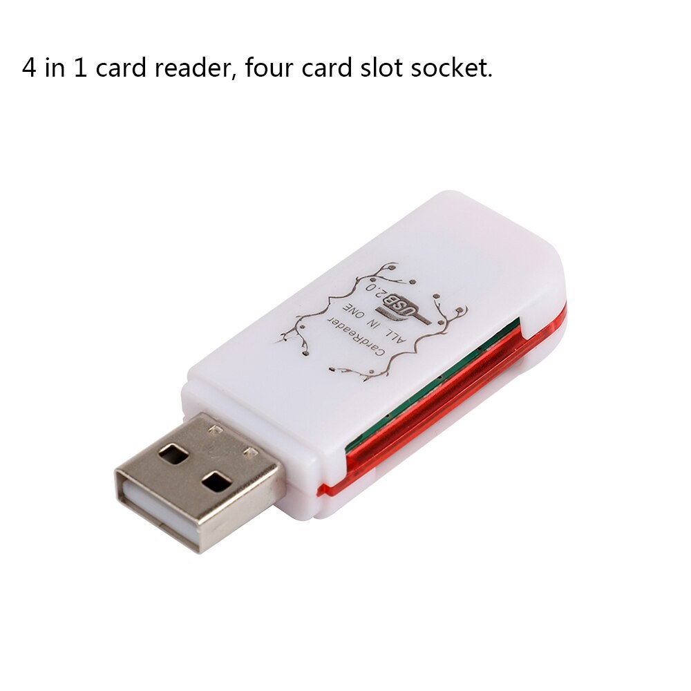 4-In-1 USB 2.0 USB Card Reader Multi-port Card Reader for TF/MMC/MS/M2 For Laptop Desktop Notebook Computer USB2.0 Card Readers