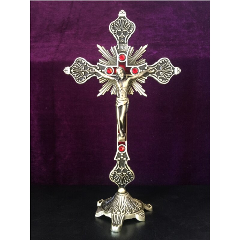 1 Pcs Jezus Christus Muur Home Office Decoratie Kruisbeeld Kruis Religieuze Saint 3D Craft Decor Jezus Christus Op De Stand antieke