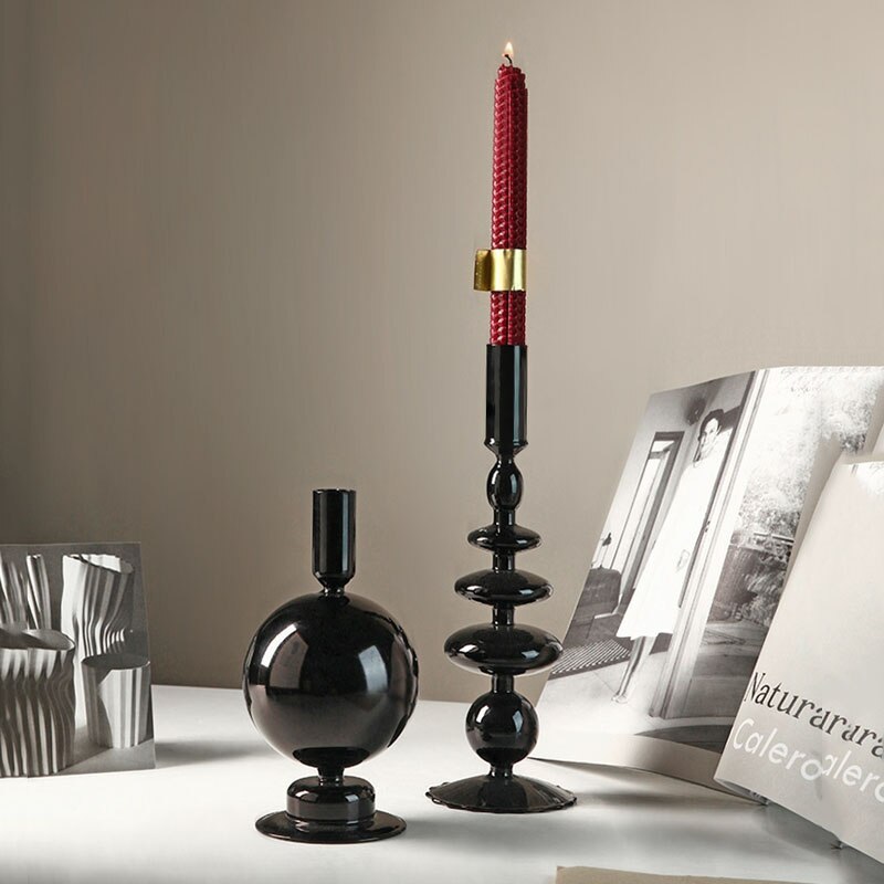 Szklane świeczniki Home Decor wazony europejskie akcesoria do dekoracji wnętrz świeczniki stół weselny dekoracja świecznik stojak