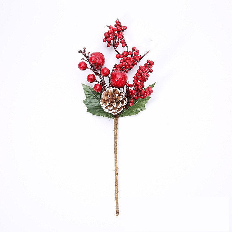 1 st konstgjord blomma röd pärla ståndare bär gren för gör-det-själv alla hjärtans dag låda hantverk bröllop juldekoration blomma: L1